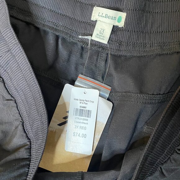 L.L. Bean Vista Camp Cropped Pants Classic Black 2X plus lightweight - Picture 8 of 12